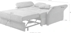Jockenhöfer Gruppe Schlafsofa »Leon, B: 147 - 187 cm, Liegefl. 120 - 160x200 cm, Breite wählbar« mit Schlaffunktion & Zierkissen, in 3 Breiten