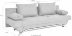 Jockenhöfer Gruppe Schlafsofa »Nancy, B: 190 cm, Liegefl. 121x190 cm« mit Schlaffunktion & Bettkasten