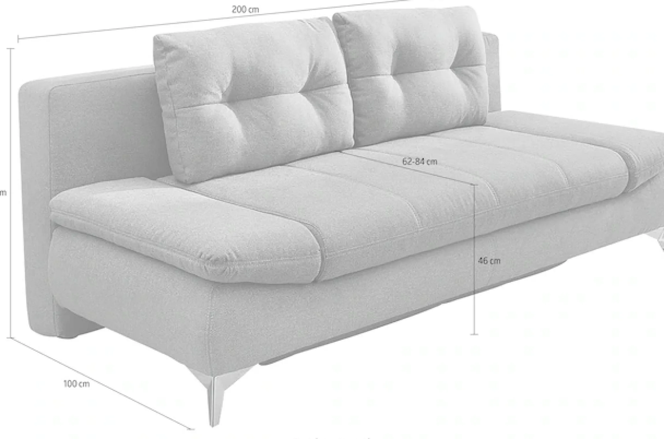 Jockenhöfer Gruppe Schlafsofa »Mats, B: 200 cm, Liegefl. 160x200 cm« mit Schlaffunktion, Bettkasten & Armteilverstellung
