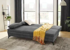 Jockenhöfer Gruppe Schlafsofa »Laurin, B: 202 cm, Liegefl. 158x200 cm, Dauerschläfer« mit Schlaffunktion, Bettkasten, Kaltschaumtopper &1 Zierkissen