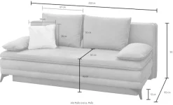 Jockenhöfer Gruppe Schlafsofa »Laurin, B: 202 cm, Liegefl. 158x200 cm, Dauerschläfer« mit Schlaffunktion, Bettkasten, Kaltschaumtopper &1 Zierkissen