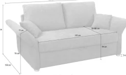 Jockenhöfer Gruppe Schlafsofa »Luca, B: 166-185 cm, Liegefl. 141-163x201 cm« mit Schlaffunktion, Bettkasten & Armteilverstellung, in 2 Breiten