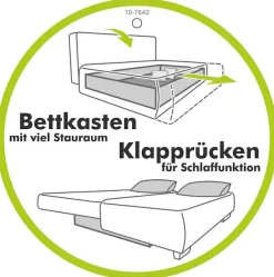 Jockenhöfer Gruppe Schlafsofa »Bjoern, B: 217 cm, Liegefl. 140x191 cm« mit Schlaffunktion, Bettkasten & Zierkissen