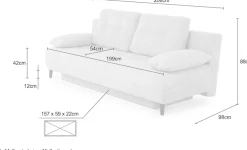 Jockenhöfer Gruppe Schlafsofa »Til, B: 206 cm, Liegefl. 140x200 cm« mit Schlaffunktion & Bettkasten