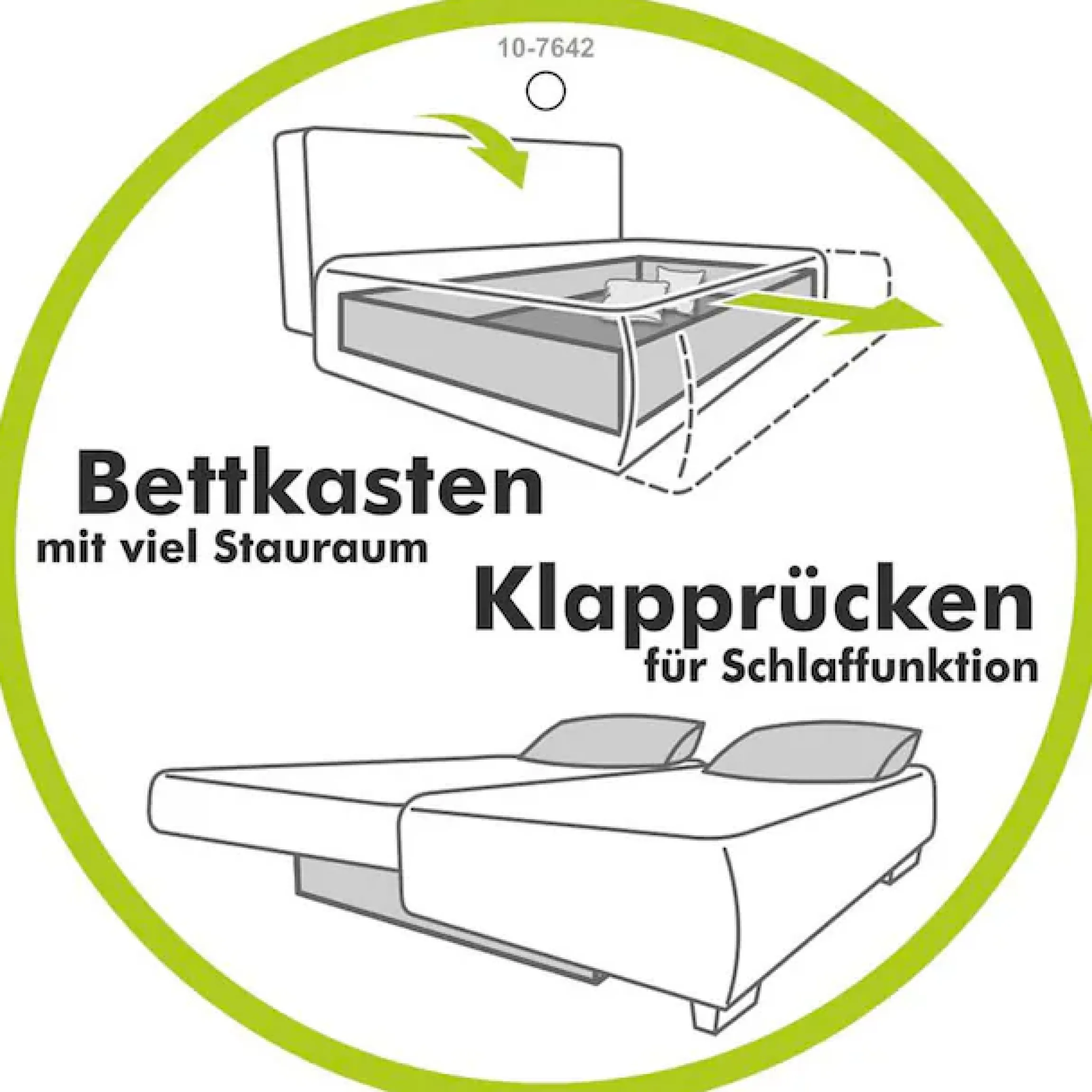 Jockenhöfer Gruppe Schlafsofa »Maestro, B: 203 cm, Liegefl. 161x200 cm, Dauerschläfer« mit Schlaffunktion & Bettkasten, Tonnentaschenfederkern