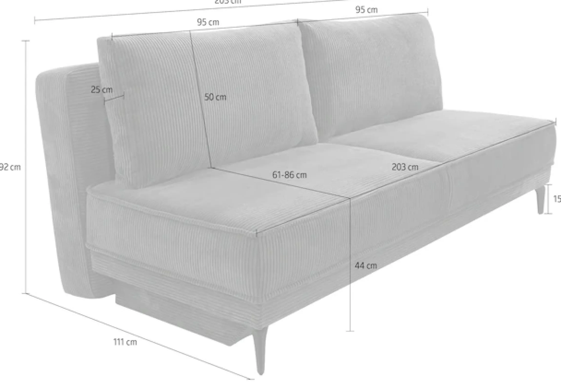 Jockenhöfer Gruppe Schlafsofa »Maestro, B: 203 cm, Liegefl. 161x200 cm, Dauerschläfer« mit Schlaffunktion & Bettkasten, Tonnentaschenfederkern
