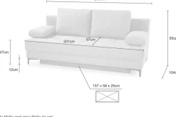 Jockenhöfer Gruppe Schlafsofa »Felix, B: 205 cm, Liegefl. 155x201 cm, Dauerschlafsofa, inkl. Topper« inklusive Schlaffunktion und Bettkasten, Federkernpolsterung