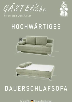 Jockenhöfer Gruppe Schlafsofa »Felix, B: 205 cm, Liegefl. 155x201 cm, Dauerschlafsofa, inkl. Topper« inklusive Schlaffunktion und Bettkasten, Federkernpolsterung