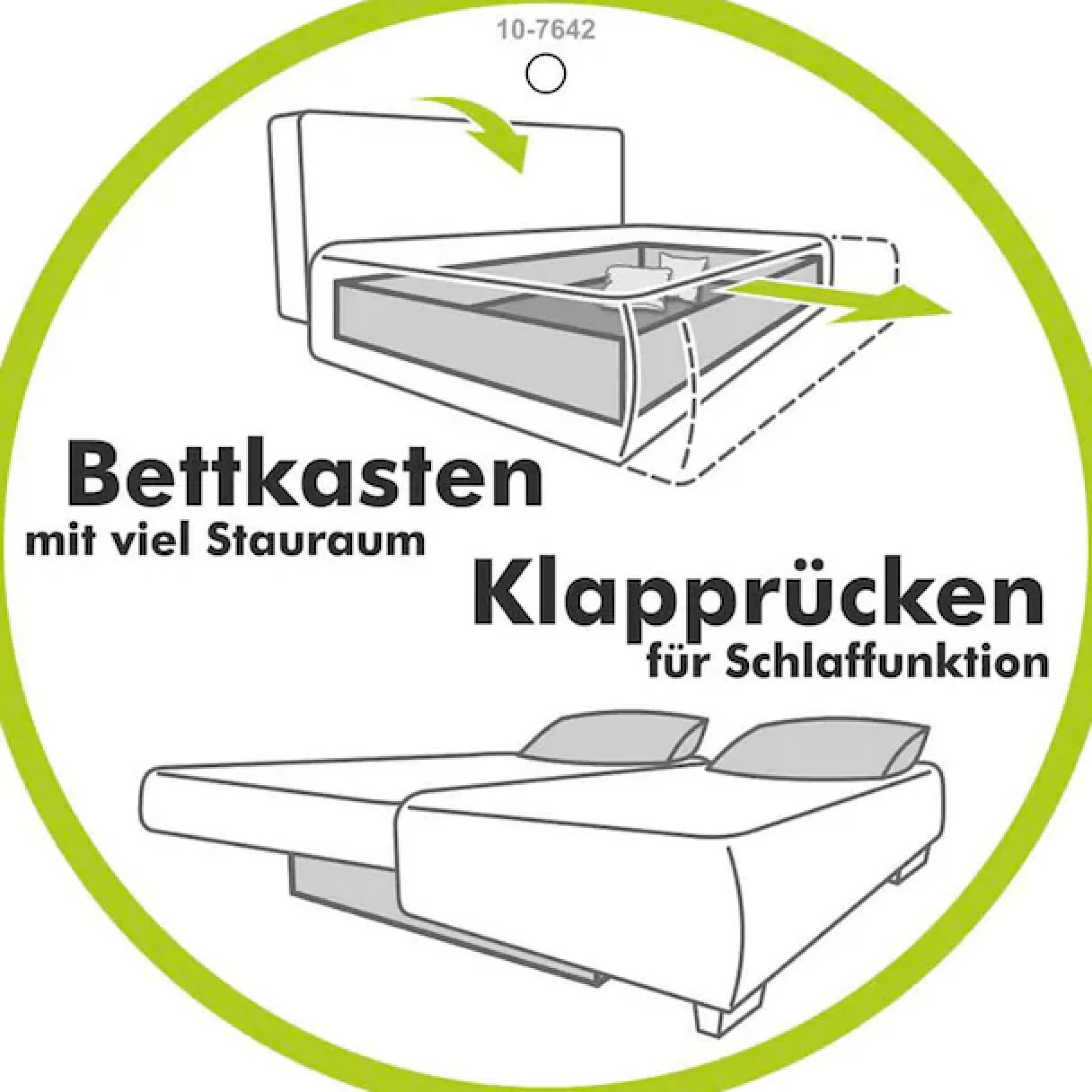 Jockenhöfer Gruppe Schlafsofa »Felix, B: 205 cm, Liegefl. 155x201 cm, Dauerschlafsofa, inkl. Topper« inklusive Schlaffunktion und Bettkasten, Federkernpolsterung