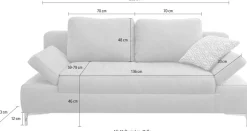 Jockenhöfer Gruppe Schlafsofa »Jano, B: 202 cm, Liegefl. 144x200 cm« mit Schlaffunktion, Bettkasten, Armteilverstellung & 1 Zierkissen