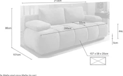 Jockenhöfer Gruppe Schlafsofa »Reno, B: 213 cm, Liegefl. 148x200 cm« mit Schlaffunktion & Bettkasten