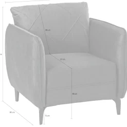 Jockenhöfer Gruppe Sessel »Novara, B: 86 cm, Sitzhöhe: 46 cm« mit attraktiver Steppung, Rauten-Biesennähte