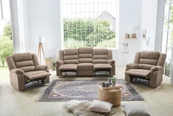 Jockenhöfer Gruppe 3-Sitzer »Cleveland, B: 212 cm« mit Relax- & Liegefunktion, Federkern-Polsterung