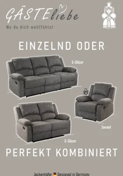 Jockenhöfer Gruppe 2-Sitzer »Dakota, B: 148 cm« mit Relax- & Liegefunktion, Taschenfederkern-Polsterung