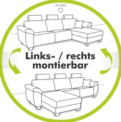Jockenhöfer Gruppe Wohnlandschaft »Abby U-Form, B: 313 cm« mit Schlaffunktion, Bettkasten & Zierkissen