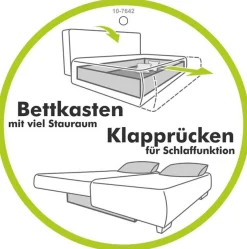 Jockenhöfer Gruppe Wohnlandschaft »Abby U-Form, B: 313 cm« mit Schlaffunktion, Bettkasten & Zierkissen