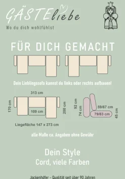 Jockenhöfer Gruppe Wohnlandschaft »Abby U-Form, B: 313 cm« mit Schlaffunktion, Bettkasten & Zierkissen