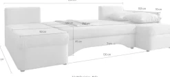 Jockenhöfer Gruppe Wohnlandschaft »Arktis, U-Form, B: 260 cm« Sofa mit Bettkasten & Schlaffunktion