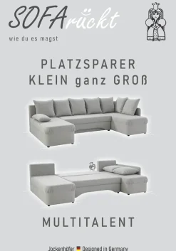 Jockenhöfer Gruppe Wohnlandschaft »Arktis, U-Form, B: 260 cm« Sofa mit Bettkasten & Schlaffunktion