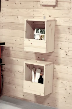 Karup Design Beistelltisch »GRAB-IT Stuhl, Hocker, Ablage, Aufbewahrung, Wandregal, Abstelltisch« Beistelltisch mit Stauraum, Mehrzweck, zum Mitnehmen, Kiefer massiv