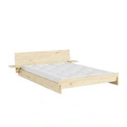 Karup Design Bettgestell »Latch Bed mit Kopfteil, FSC®-zertifiziertes Massivholz, Made in Europe« mit 2 Ablagen, inklusive Lattenrost, ohne Matratze, massive Qualität