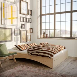 Karup Design Bettgestell »Orbit Bed, Massivholzbett, Futonbett, FSC®-zertifiziertem Massivholz« B/H/T ca: 144/164/184x35x205cm),mehrere Größen, inklusive Lattenrost, ohne Matratze, Made in Europe