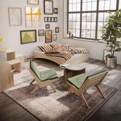 Karup Design Bettgestell »Orbit Bed, Massivholzbett, Futonbett, FSC®-zertifiziertem Massivholz« B/H/T ca: 144/164/184x35x205cm),mehrere Größen, inklusive Lattenrost, ohne Matratze, Made in Europe