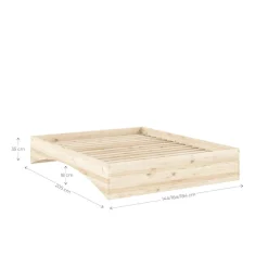 Karup Design Bettgestell »Orbit Bed, Massivholzbett, Futonbett, FSC®-zertifiziertem Massivholz« B/H/T ca: 144/164/184x35x205cm),mehrere Größen, inklusive Lattenrost, ohne Matratze, Made in Europe