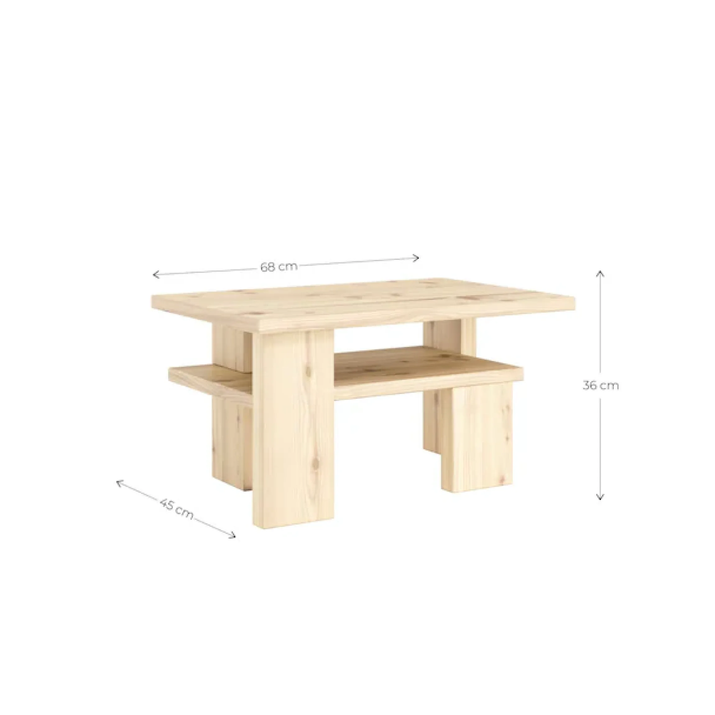 Karup Design Couchtisch »Japan Kaffeetisch kompakt, stilvoll, funktional, Made in Europe« vielseitig einsetzbar, aus massivem FSC®-zertifiziertes Massivholz