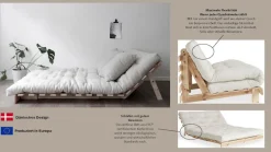 Karup Design Daybett »Roots Sofa Bed, Schlafsofa, , Bettfunktion, FSC®-Massivholz« Inkl. Futonmatratze, Made in Europe, langlebig, B: 140 oder 160 cm