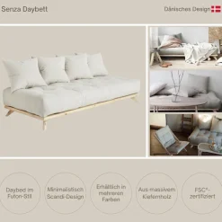 Karup Design Daybett »Senza, Sofa, mit Futonmatratze, minimalistisch, massives Kiefernholz« Handgefertigt, skandinavisches Design, vielseitig, schlichter Stil