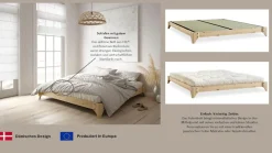 Karup Design Futonbett »Elan Bettgestell, massiv Kiefernholz, minimalistisches Scandi Design« Inklusive Lattenrost, in verschiedenen Breiten erhältlich