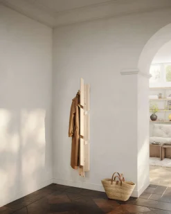 Karup Design Garderobenpaneel »Keeper Wall Rack, praktische Wandgarderobe mit 9 Haken, Made in Europe« (B/H/T: ca 26 x 26 x 166 cm), 1 Stk. tlg. wandmontiert,vielseitig einsetzbar, FSC®-zertifiziertes Massivholz
