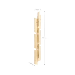 Karup Design Garderobenpaneel »Keeper Wall Rack, praktische Wandgarderobe mit 9 Haken, Made in Europe« (B/H/T: ca 26 x 26 x 166 cm), 1 Stk. tlg. wandmontiert,vielseitig einsetzbar, FSC®-zertifiziertes Massivholz