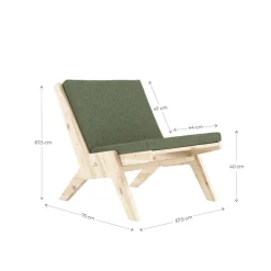 Karup Design Loungesessel »Sway Lounge Chair, ohne Armlehnen, aus FSC®-zertifiziertem Massivholz« Matratze mit Bouclé-Bezug in mehreren Farben, Made in Europe