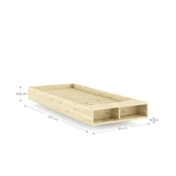 Karup Design Stauraumbett »Merge Bed Bettgestell m. integrierter Bank m. Stauraum, mehrere Größen« inkl. Lattenrost, excl. Matratze, FSC®-zertifiziertes Massivholz