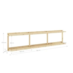 Karup Design Wandregal »Groove Shelving Wide, Wandregal, Aufbewahrung, Deko, Platzsparend« (B/T/H ca: 192x25,5x47,5cm),inkl. 6 Abnehmbare Regalböden aus FSC®-zertifiziertem Massivholz