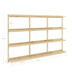 Karup Design Wandregal »Groove Shelving Big, Wandregal, Aufbewahrung, Deko, Platzsparend« (BxTxH ca: 192x25,5x127),inkl. 12 Abnehmbare Regalböden aus FSC®-zertifiziertem Massivholz