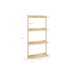 Karup Design Wandregal »Groove Shelving Narrow, Wandregal, Aufbewahrung, Deko, Platzsparend« (B/H/T ca: 66x25,5x127cm),inkl. 4 Abnehmbare Regalböden aus FSC®-zertifiziertem Massivholz