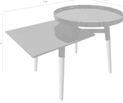 Kayoom Beistelltisch »Butler 320, attraktiver Beistelltisch« 1 Stk. tlg. Durchmesser runde Platte: ca. 49,5 / Eckige Platte: 40 x 40 cm