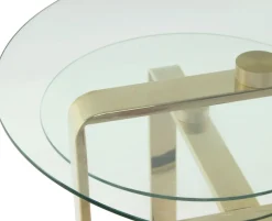 Kayoom Beistelltisch »Catrice 125, Ausgefallenes Gestell aus stabilem Edelstahl« 1 Stk. tlg. ausgefallenes Gestelldesign aus Edelstahl, zwei Ablageflächen