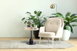 Kayoom Beistelltisch »Gordon 125, einzigartiges Design durch Herstellung in Handarbeit« 1 Stk. tlg. Industrial Style, Tischplatte aus Marmor, runde Form
