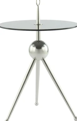Kayoom Beistelltisch »Ontario 325, RundeGlasplatte aus Sicherheitsglas, 100% Edelstahl« 1 Stk. tlg. Minimalistisch, Gestell in Tripod-Design, mit Tragering