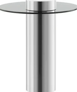 Kayoom Beistelltisch »Ontario 125, RundeGlasplatte aus Sicherheitsglas, 100% Edelstahl« 1 Stk. tlg. Minimalistisches Design, Säulengestell, pflegeleicht