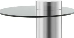 Kayoom Beistelltisch »Ontario 125, RundeGlasplatte aus Sicherheitsglas, 100% Edelstahl« 1 Stk. tlg. Minimalistisches Design, Säulengestell, pflegeleicht