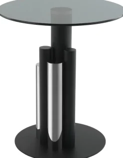 Kayoom Beistelltisch »Ontario 225, RundeGlasplatte aus Sicherheitsglas, 100% Edelstahl« 1 Stk. tlg. Modernes Design, zweifarbiges Säulengestell, Eyecatcher Element