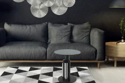 Kayoom Beistelltisch »Ontario 225, RundeGlasplatte aus Sicherheitsglas, 100% Edelstahl« 1 Stk. tlg. Modernes Design, zweifarbiges Säulengestell, Eyecatcher Element
