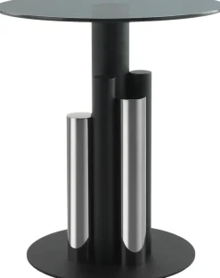 Kayoom Beistelltisch »Ontario 225, RundeGlasplatte aus Sicherheitsglas, 100% Edelstahl« 1 Stk. tlg. Modernes Design, zweifarbiges Säulengestell, Eyecatcher Element