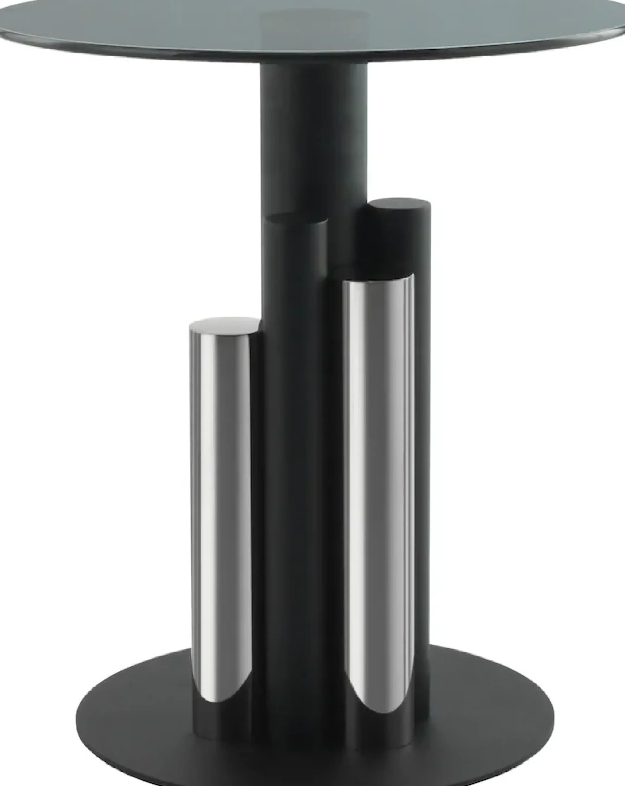 Kayoom Beistelltisch »Ontario 225, RundeGlasplatte aus Sicherheitsglas, 100% Edelstahl« 1 Stk. tlg. Modernes Design, zweifarbiges Säulengestell, Eyecatcher Element