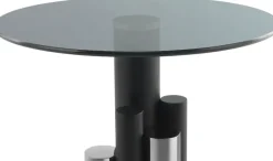 Kayoom Beistelltisch »Ontario 225, RundeGlasplatte aus Sicherheitsglas, 100% Edelstahl« 1 Stk. tlg. Modernes Design, zweifarbiges Säulengestell, Eyecatcher Element